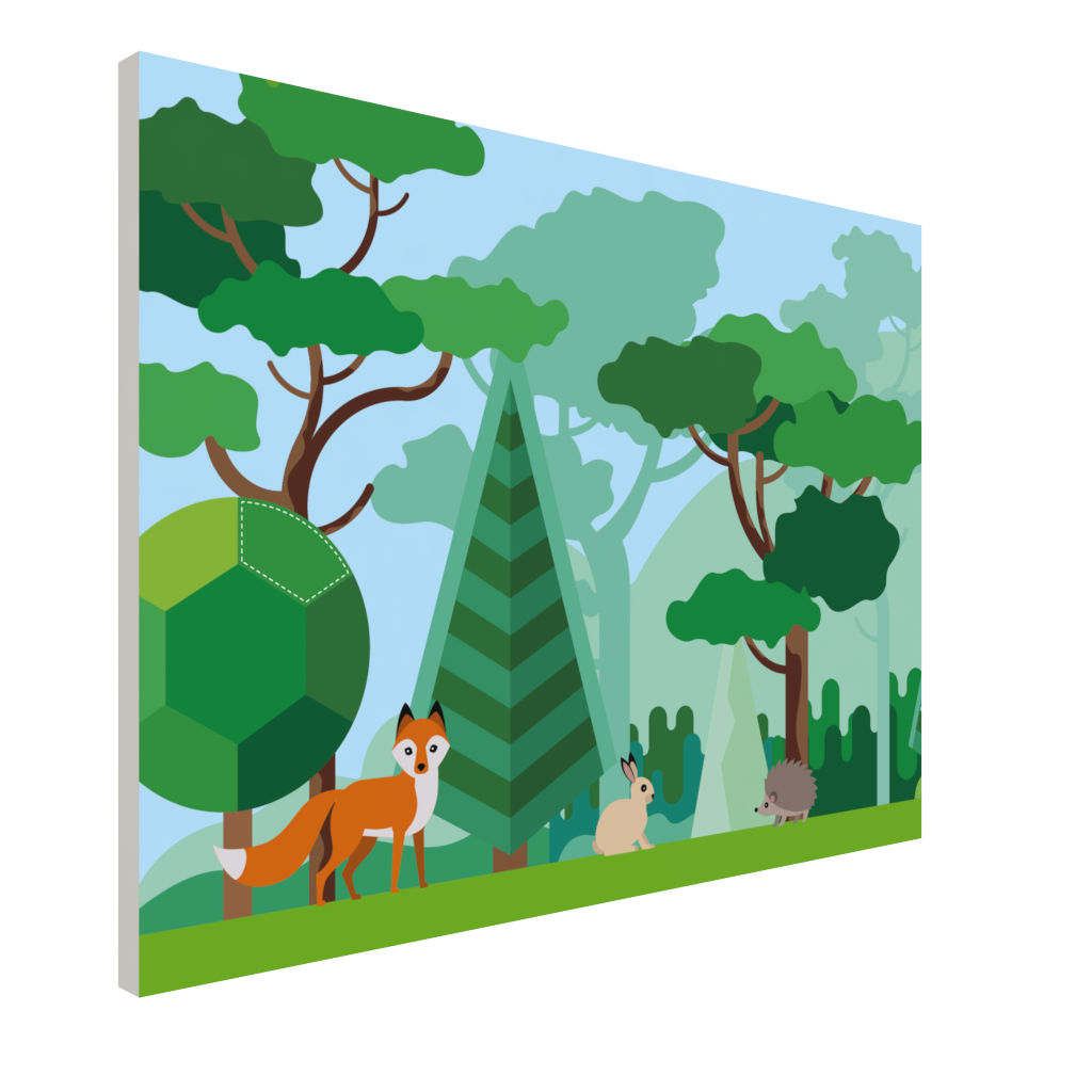 Ścianka Forex z motywem lasu zapewniająca dodatkowe wrażenia w kąciku zabaw